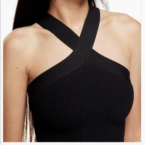 Babaton Sculpt Knit Cropped Tank in Black (NEW WITH TAGS)